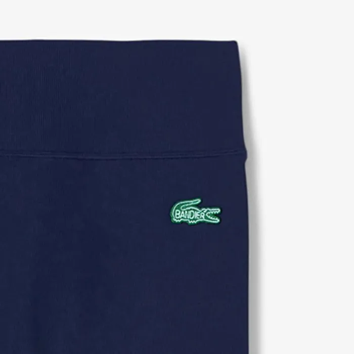 Pants and Leggings Women Lacoste Women039s Lacoste X Bandier Ribbed Leggings Navy Blue 166