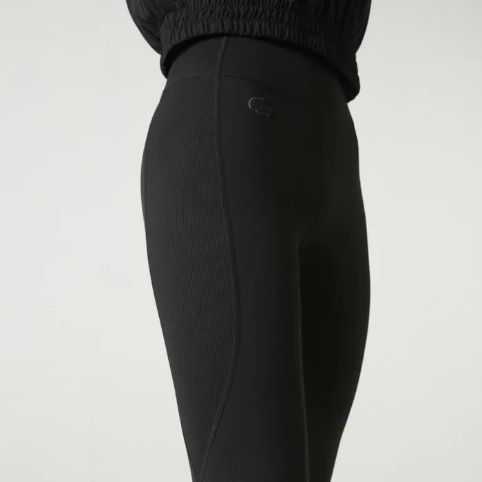 Pants and Leggings Women Lacoste Women039s SPORT Colorblock Knit Effect Leggings Black 8vm