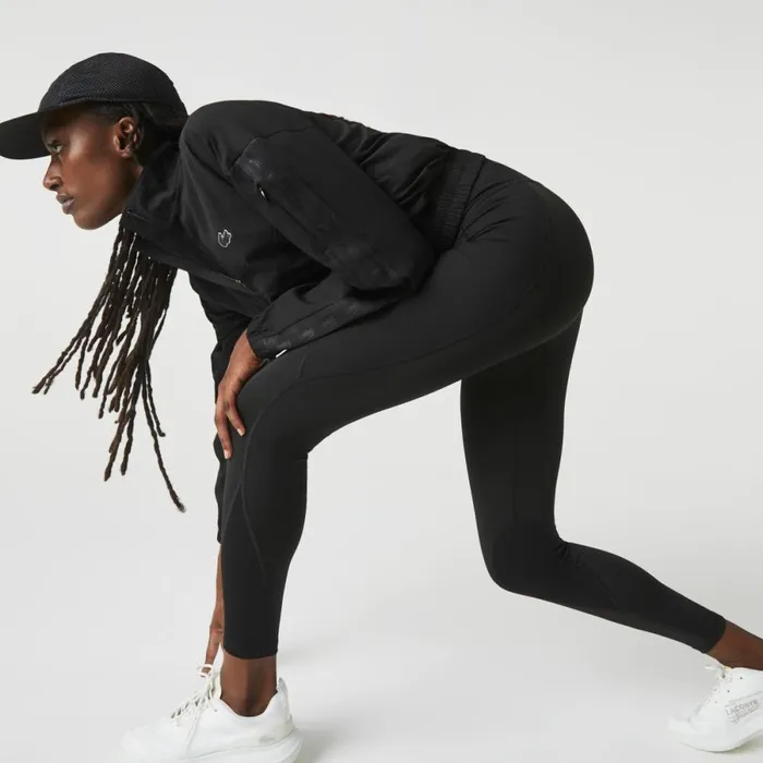 Pants and Leggings Women Lacoste Women039s SPORT Colorblock Knit Effect Leggings Black 8vm
