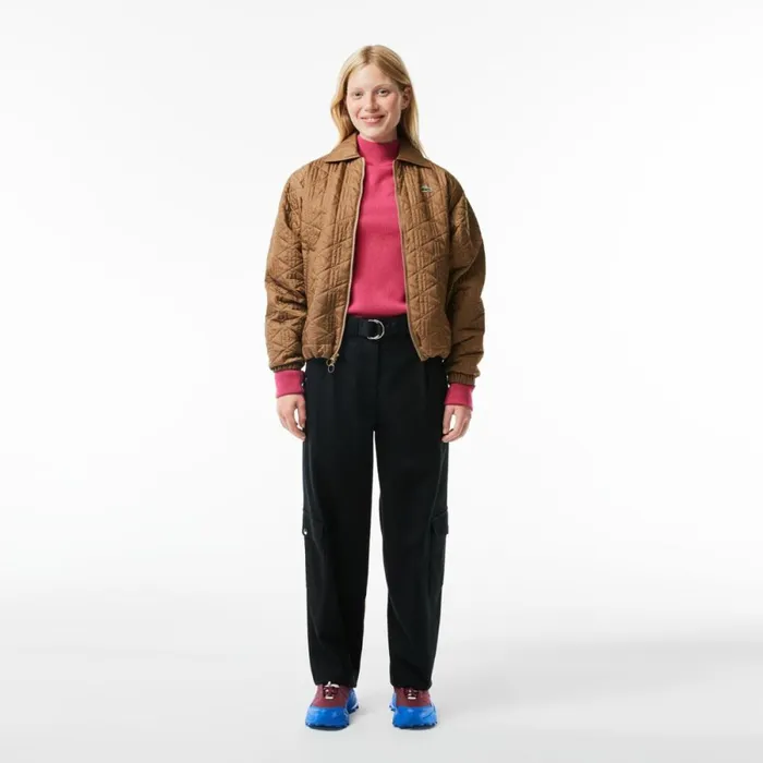 Pants and Leggings Women Lacoste Women039s Stretch Cotton Gabardine Cargo Pants Black 031