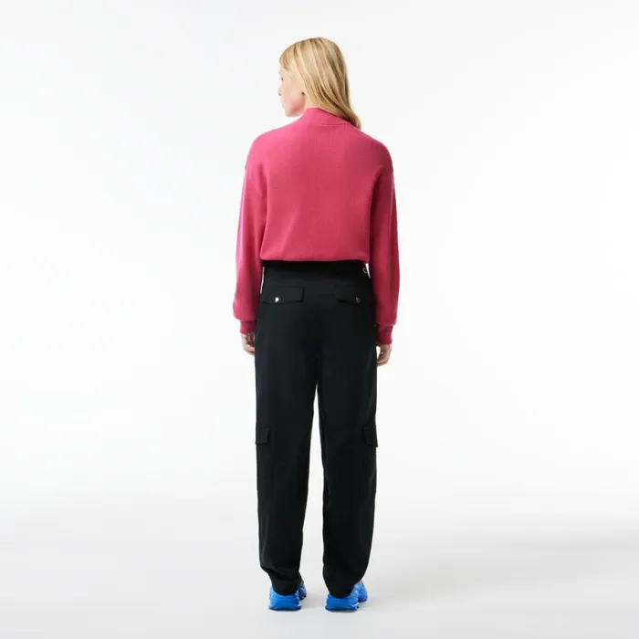 Pants and Leggings Women Lacoste Women039s Stretch Cotton Gabardine Cargo Pants Black 031