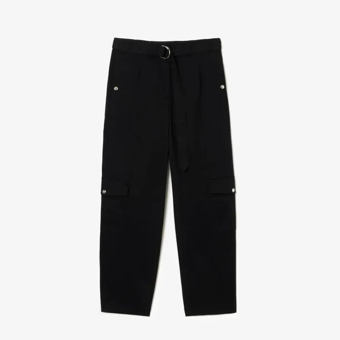 Pants and Leggings Women Lacoste Women039s Stretch Cotton Gabardine Cargo Pants Black 031