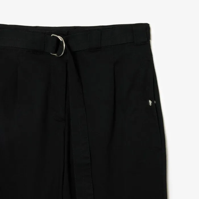 Pants and Leggings Women Lacoste Women039s Stretch Cotton Gabardine Cargo Pants Black 031