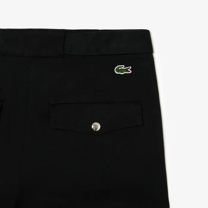 Pants and Leggings Women Lacoste Women039s Stretch Cotton Gabardine Cargo Pants Black 031