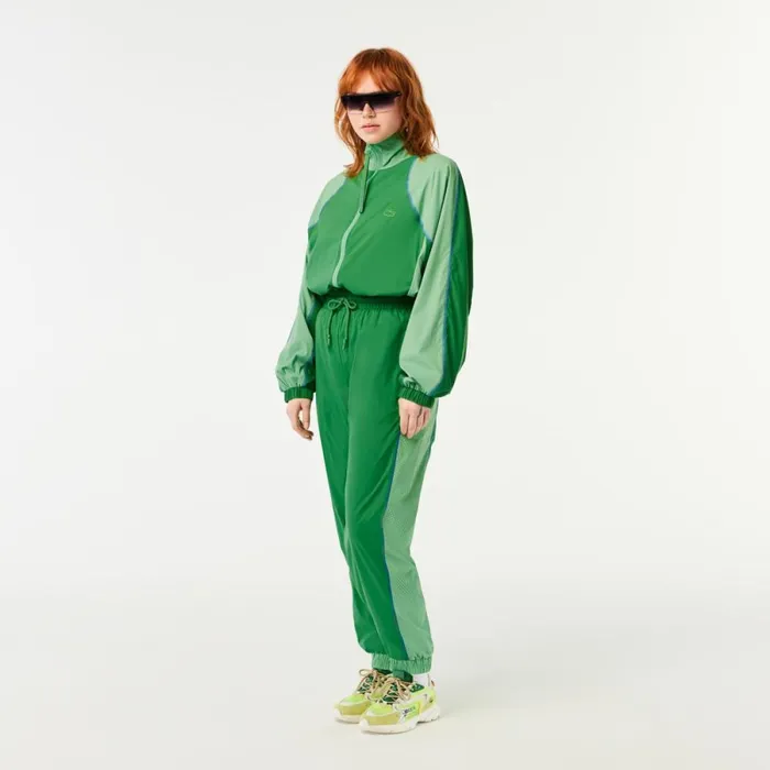 Pants and Leggings Women Lacoste Womens Perforated Effect Joggers Green Dbf