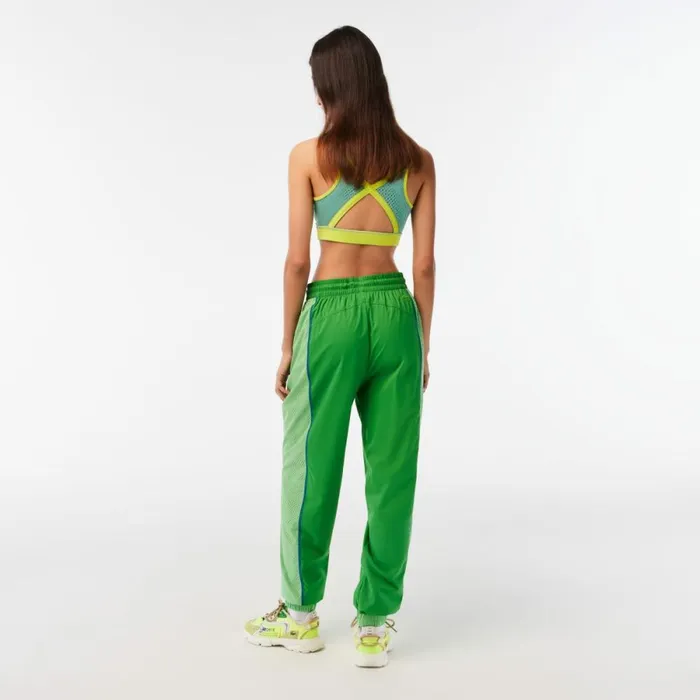 Pants and Leggings Women Lacoste Womens Perforated Effect Joggers Green Dbf