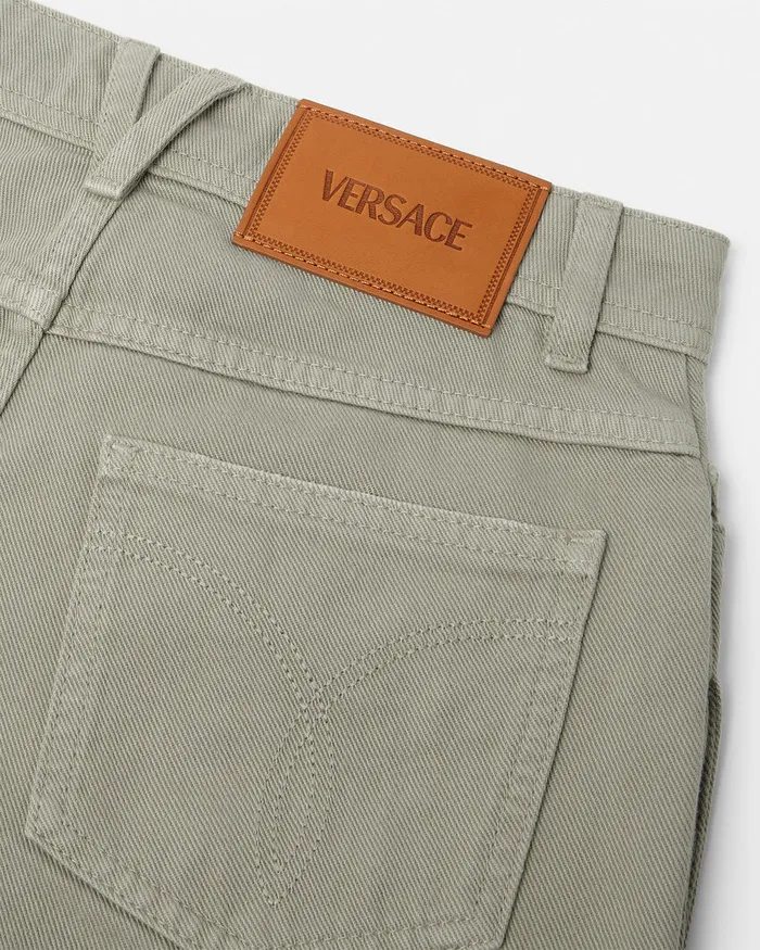 Pants and Shorts Women Versace Cargo Denim Shorts Green