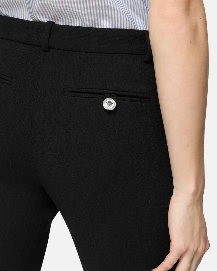 Pants and Shorts Women Versace WoolBlend SlimFit Pants Black