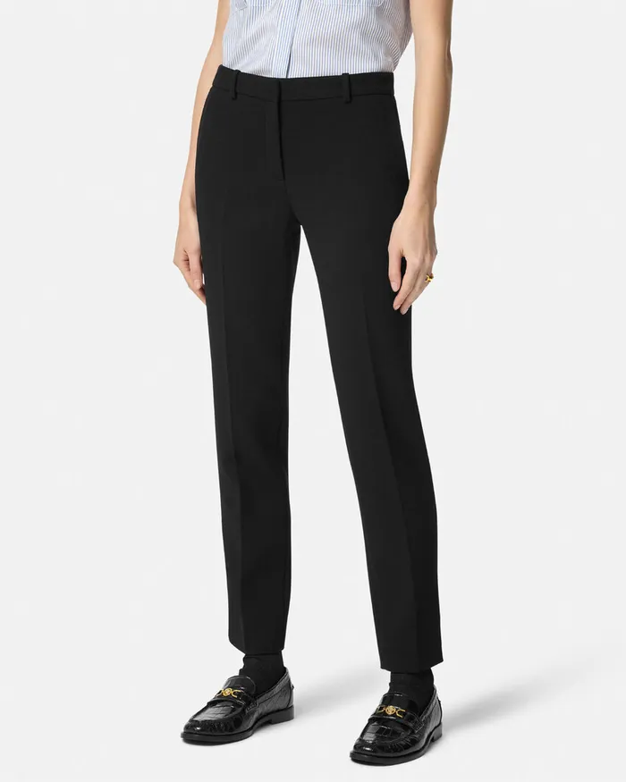 Pants and Shorts Women Versace WoolBlend SlimFit Pants Black