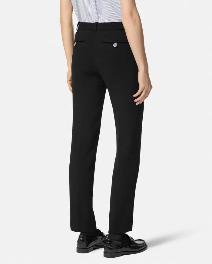 Pants and Shorts Women Versace WoolBlend SlimFit Pants Black