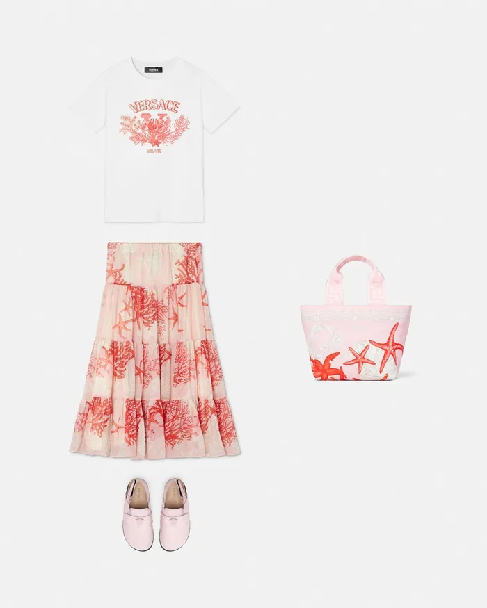 Pants and Skirts Kids Versace Barocco Sea Skirt Coral