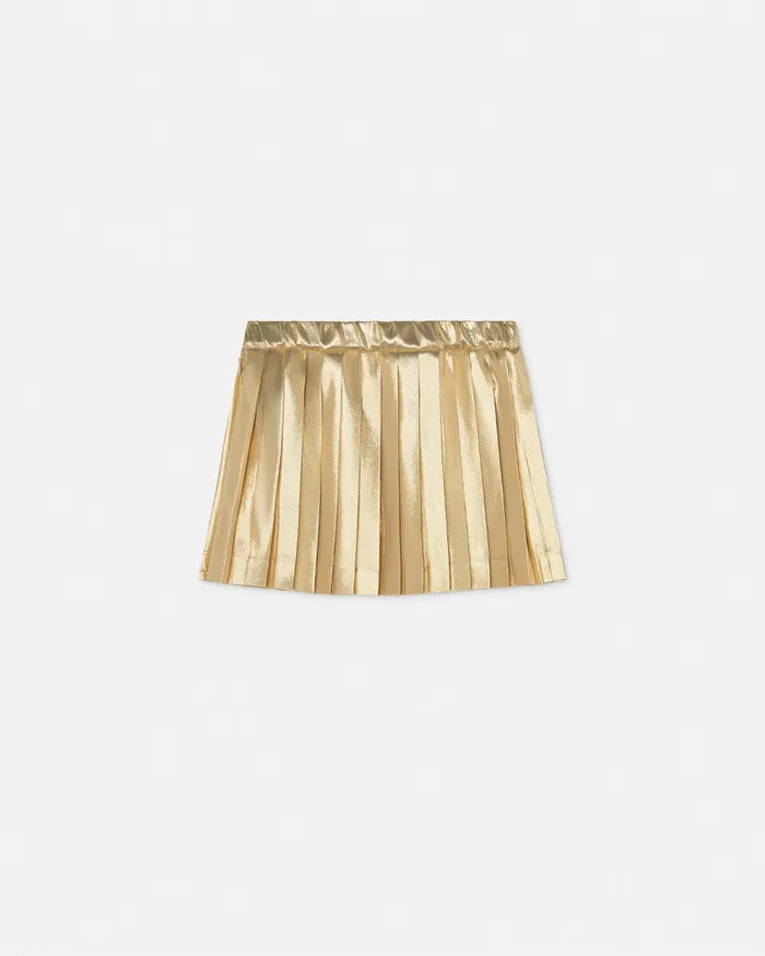 Pants and Skirts Kids Versace Medusa Pleated Baby Mini Skirt Gold