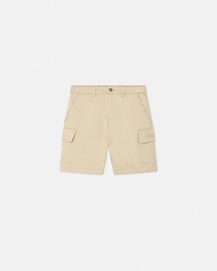 Pants Kids Versace Gabardine Logo Baby Shorts Beige