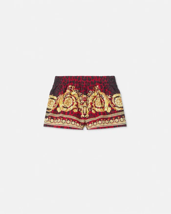 Pants Kids Versace Wild Barocco Gabardine Baby Shorts Printred