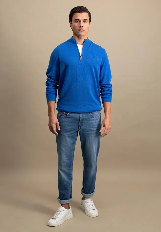 Pants Men FYNCHHATTON Casual Fit Jeans In 5pocket Design Light Bluemid Blue