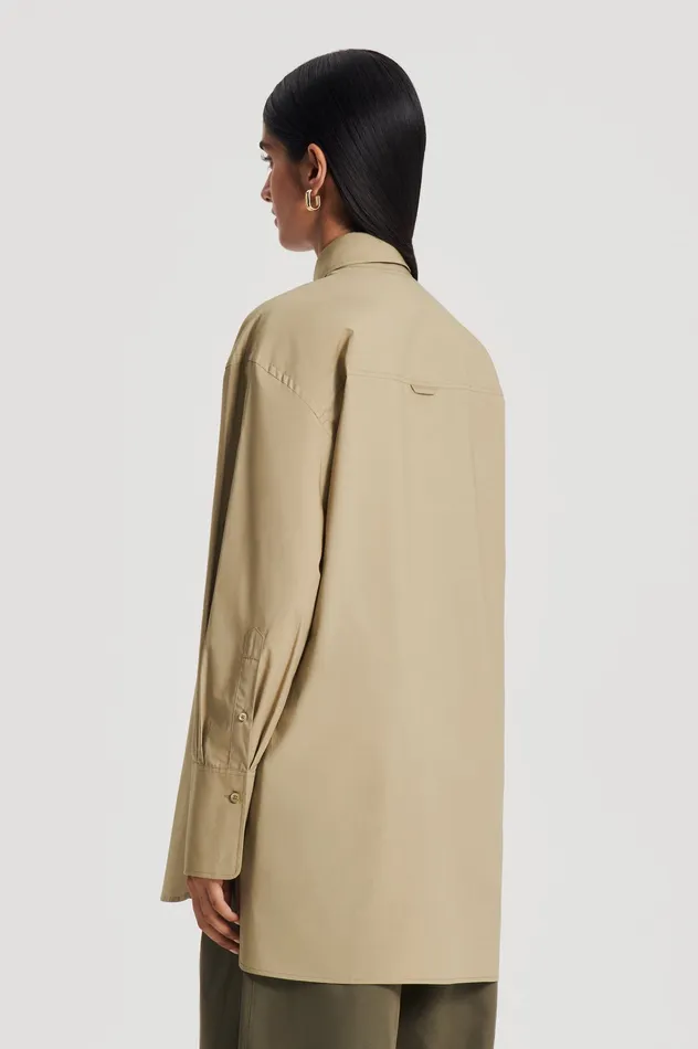 PARACHUTE COTTON SHIRT KHAKI Women Tops Scanlan Theodore PARACHUTE COTTON SHIRT KHAKI Women Tops Scanlan Theodore