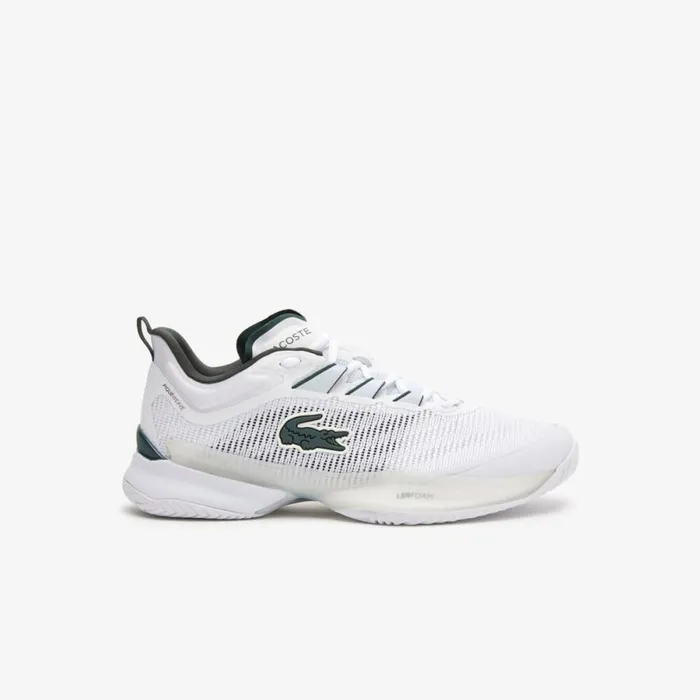 Performance Men Lacoste Men039s Lacoste AGLT23 Ultra Tennis Shoes With Technical Piqu Whitedark Green 1r5