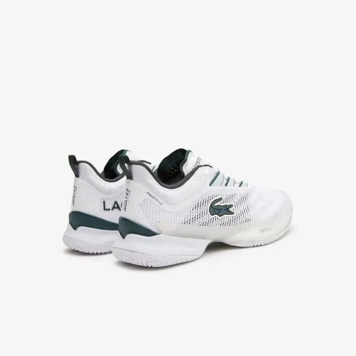 Performance Men Lacoste Men039s Lacoste AGLT23 Ultra Tennis Shoes With Technical Piqu Whitedark Green 1r5
