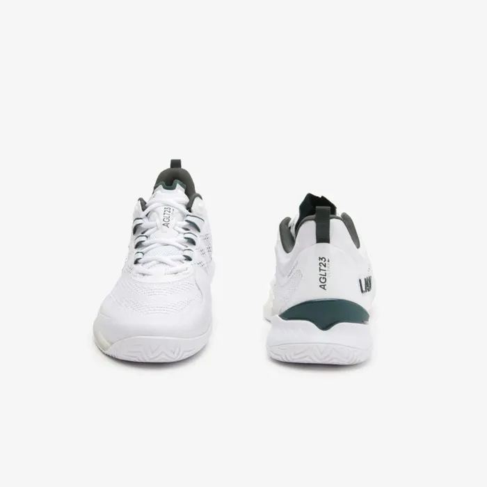 Performance Men Lacoste Men039s Lacoste AGLT23 Ultra Tennis Shoes With Technical Piqu Whitedark Green 1r5