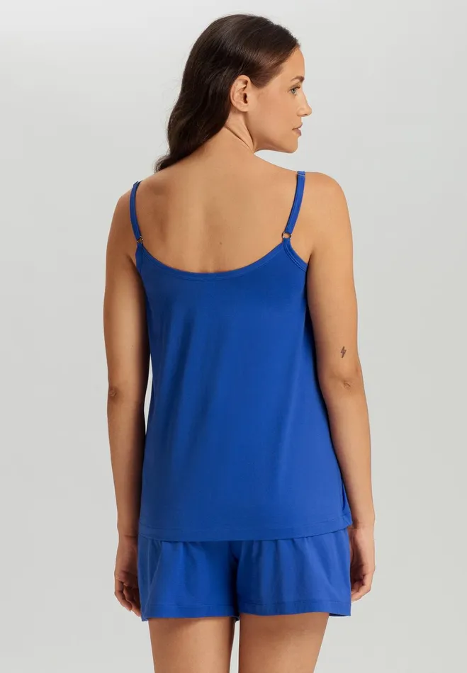 Pleated Cotton Pajama Set Dazzling Blue Women HANRO Pajama Sets