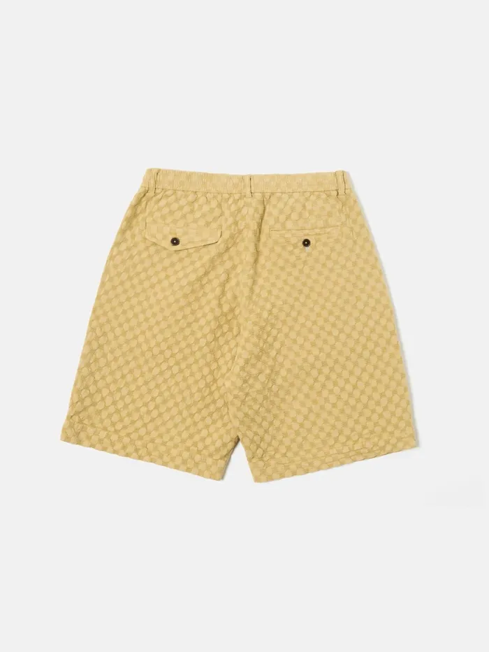 Pleated Track Short In Camel Dot Waffle Men Universal Works Shorts