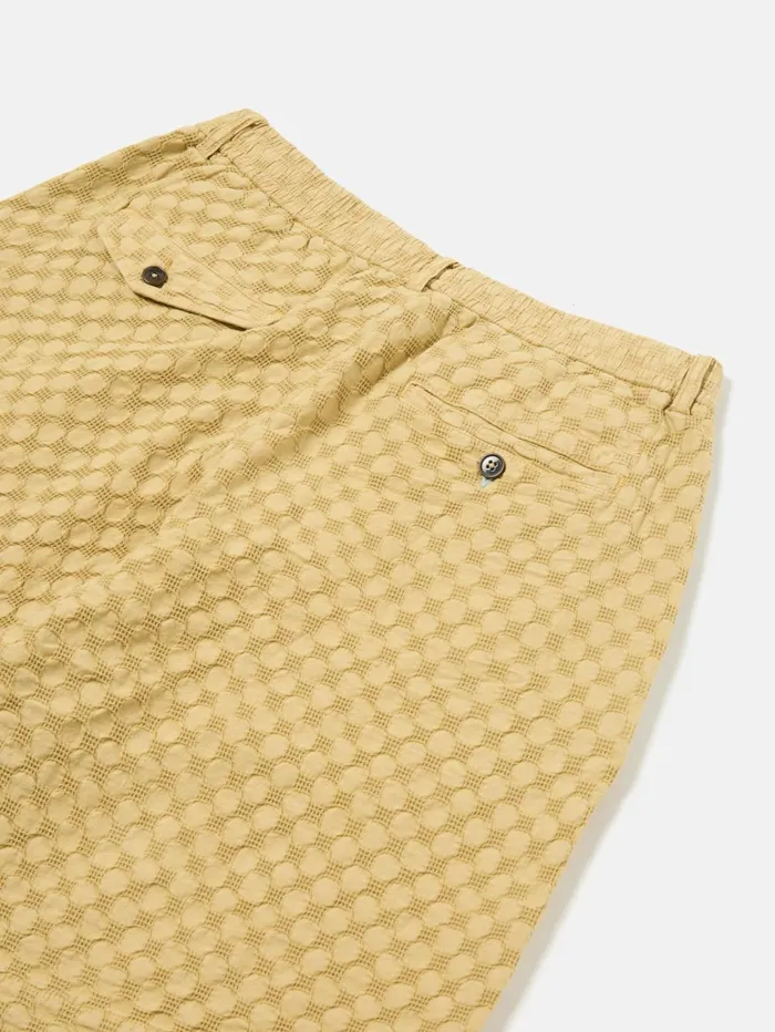 Pleated Track Short In Camel Dot Waffle Men Universal Works Shorts