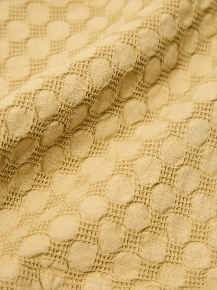 Pleated Track Short In Camel Dot Waffle Men Universal Works Shorts