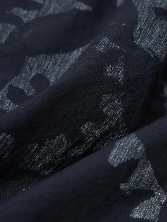 Pleated Track Short In Navy Over Dyed Sun Print Men Universal Works Shorts