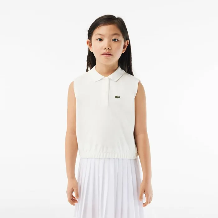 Polos Kids Lacoste Kids039 Cotton Piqu Sleeveless Polo White 70v