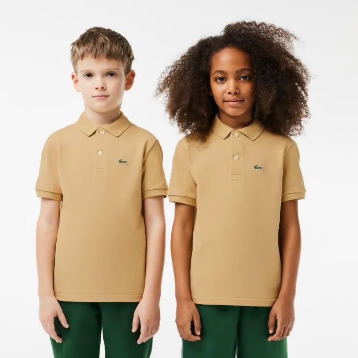 Polos Kids Lacoste Kids039 Regular Fit Petit Piqu Polo Beige Ixq