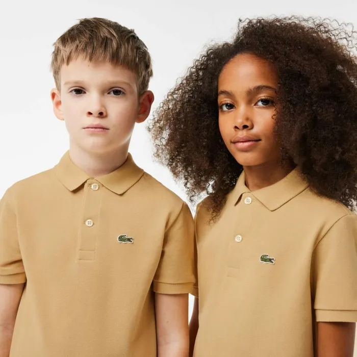 Polos Kids Lacoste Kids039 Regular Fit Petit Piqu Polo Beige Ixq