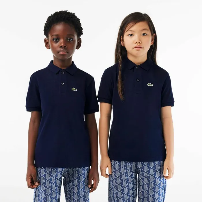 Polos Kids Lacoste Kids039 Regular Fit Petit Piqu Polo Navy Blue 166