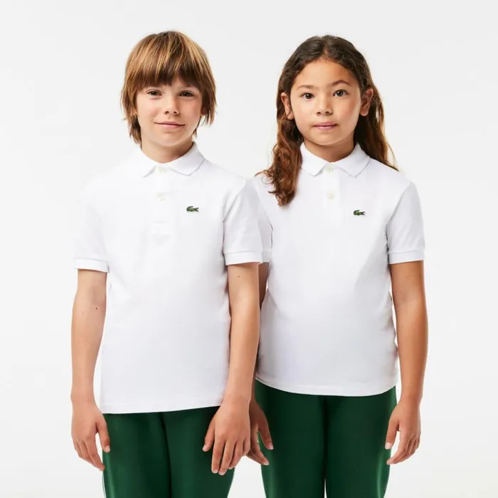 Polos Kids Lacoste Kids039 Regular Fit Petit Piqu Polo White 001