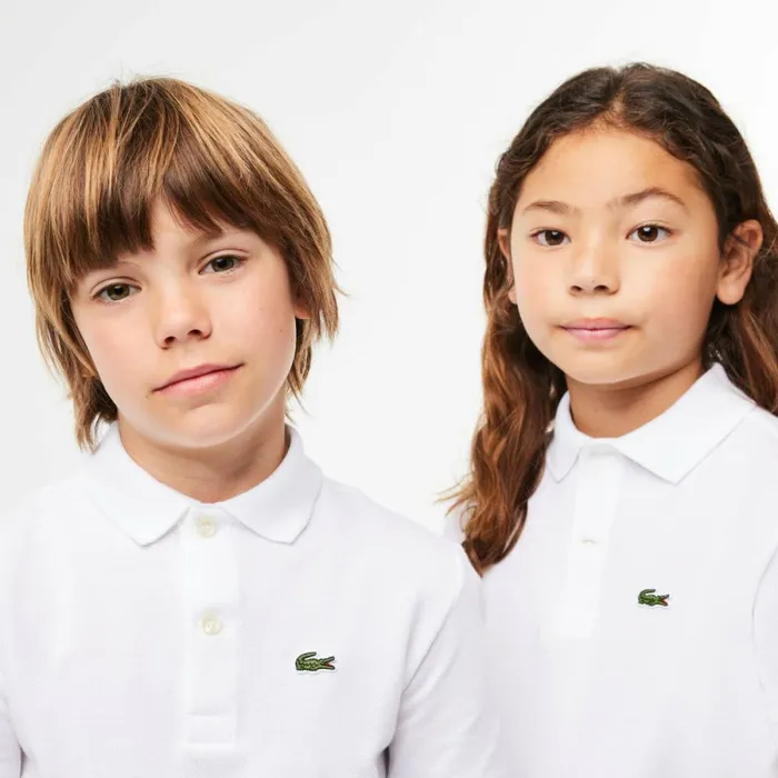 Polos Kids Lacoste Kids039 Regular Fit Petit Piqu Polo White 001