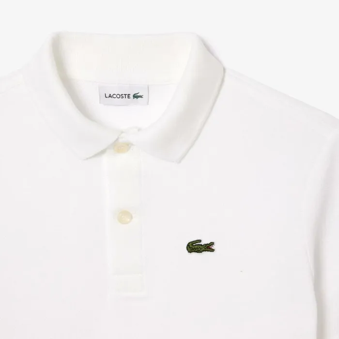 Polos Kids Lacoste Kids039 Regular Fit Petit Piqu Polo White 001