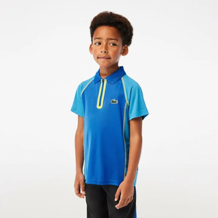 Polos Kids Lacoste Kids039 UltraDry Tennis Polo Blue Yellow Aw9
