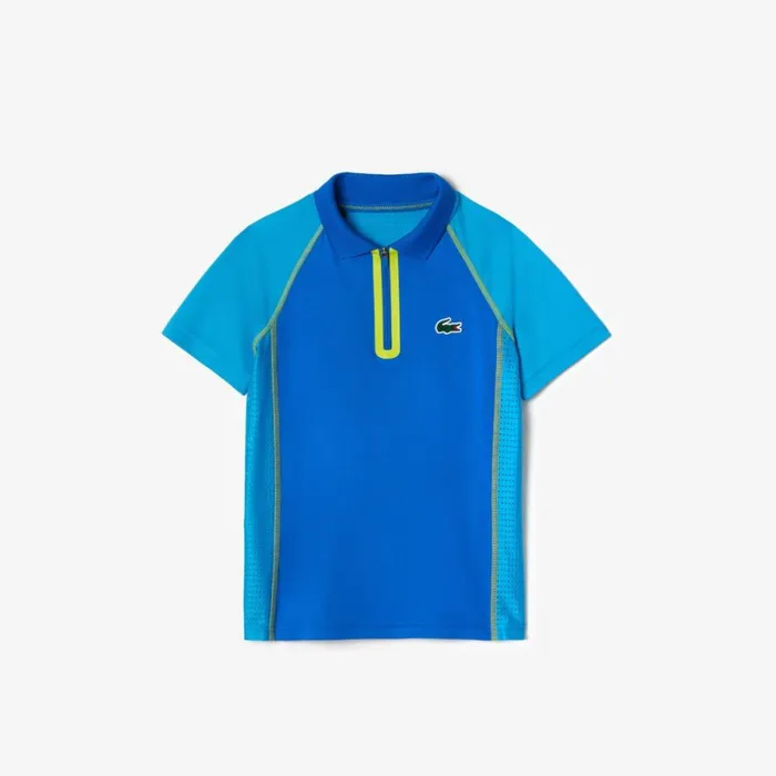 Polos Kids Lacoste Kids039 UltraDry Tennis Polo Blue Yellow Aw9