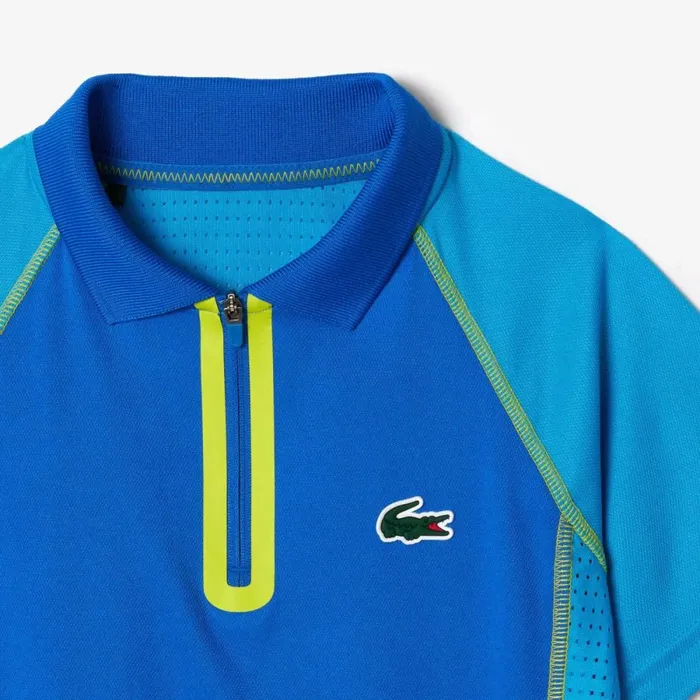 Polos Kids Lacoste Kids039 UltraDry Tennis Polo Blue Yellow Aw9