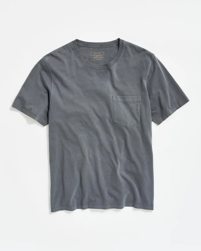 Polos Tees and Henleys Men Billy Reid Washed Tee Black