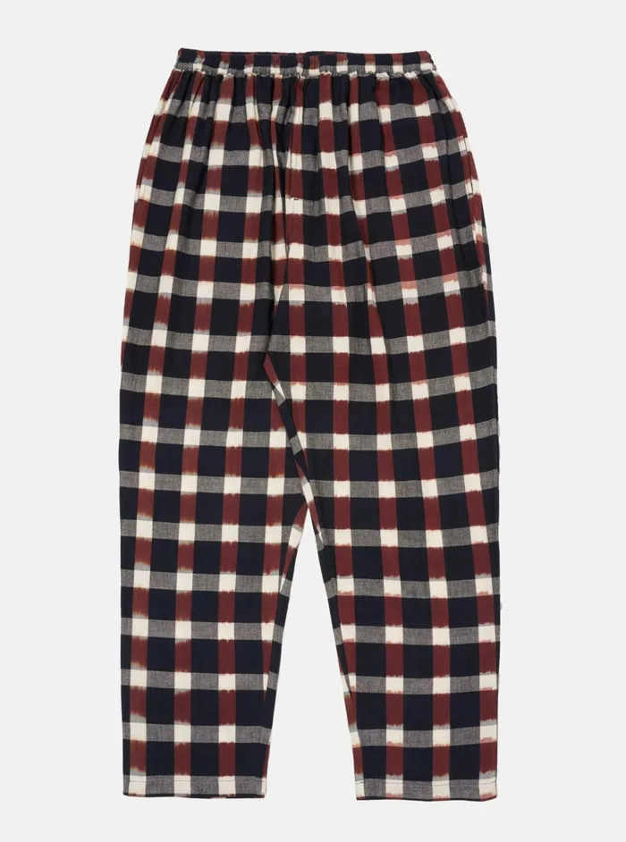Pyjama Pant In Indigo Ikat Check Men Universal Works Nightwear
