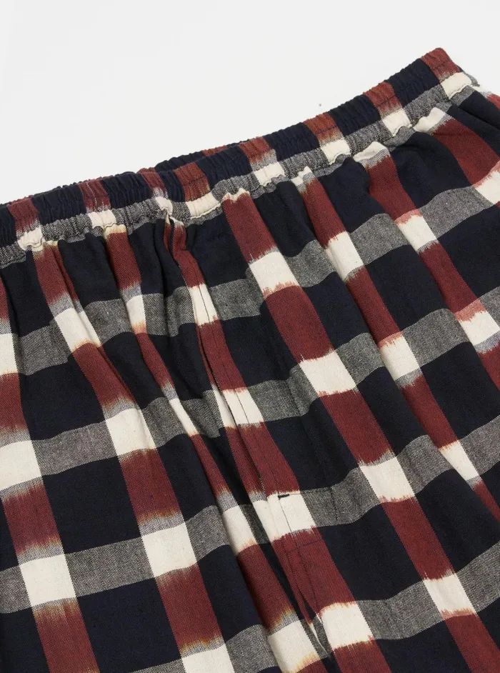 Pyjama Pant In Indigo Ikat Check Men Universal Works Nightwear