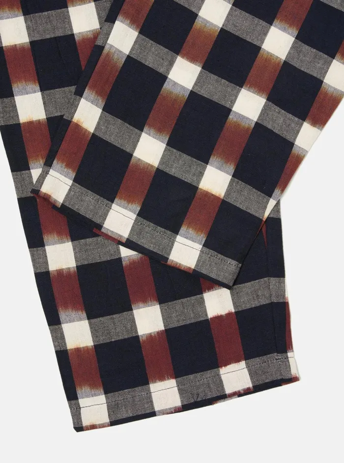 Pyjama Pant In Indigo Ikat Check Men Universal Works Nightwear