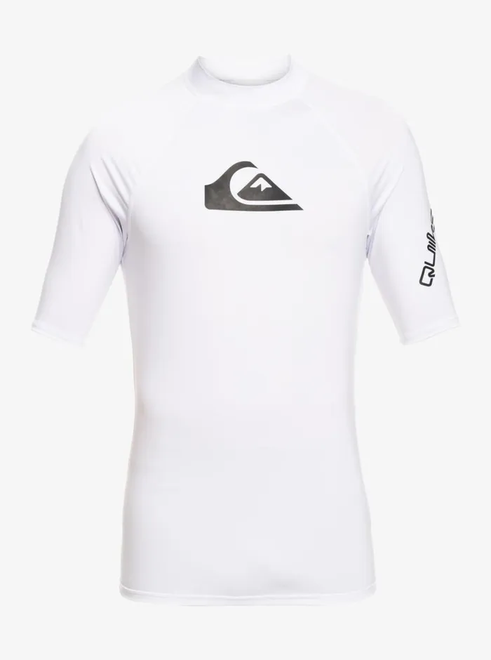 Quiksilver 27 All Time Short Sleeve UPF 50 Rashguard White Boys Rashguards