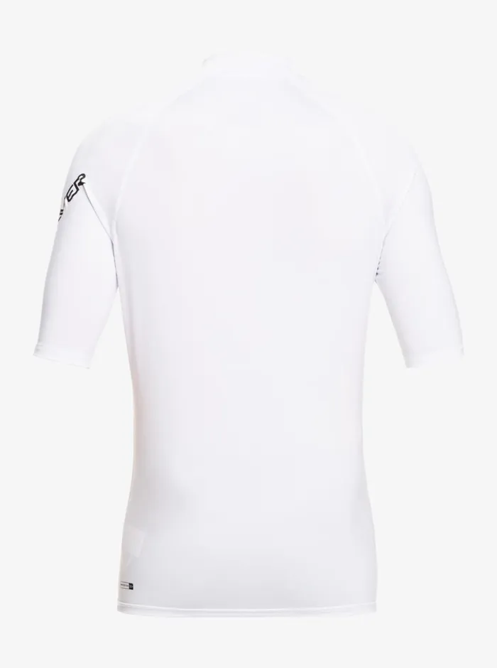 Quiksilver 27 All Time Short Sleeve UPF 50 Rashguard White Boys Rashguards Quiksilver 27 All Time Short Sleeve UPF 50 Rashguard White Boys Rashguards