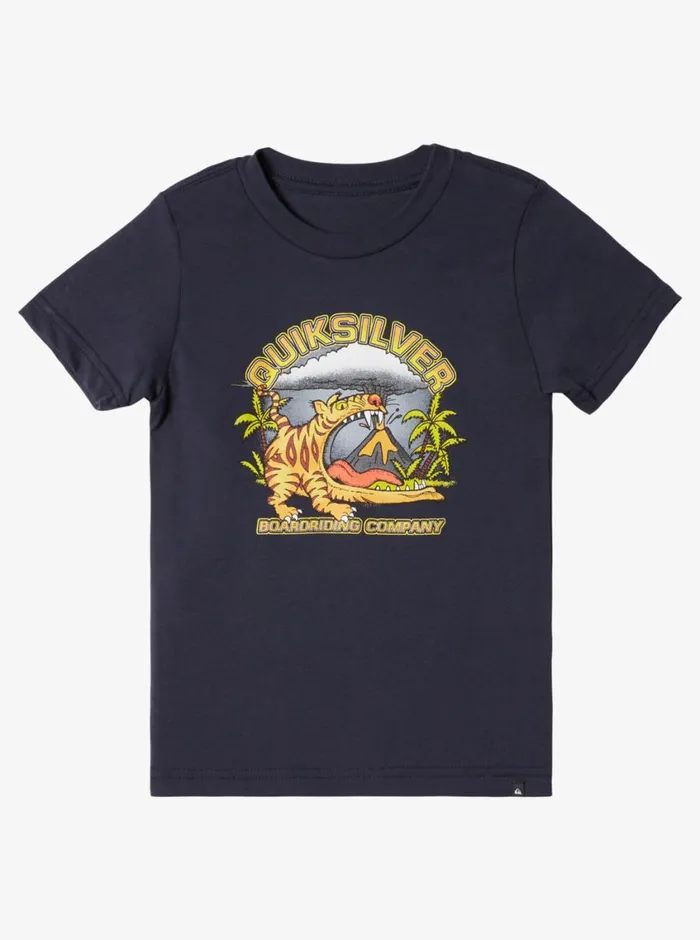 Quiksilver 816 Barking Tiger TShirt Dark Navy Boys Tees