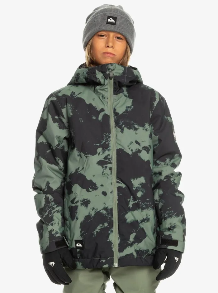 Quiksilver 816 Mission Printed Technical Snow Jacket Tye Dye Laurel Wreath Boys Snow Jackets
