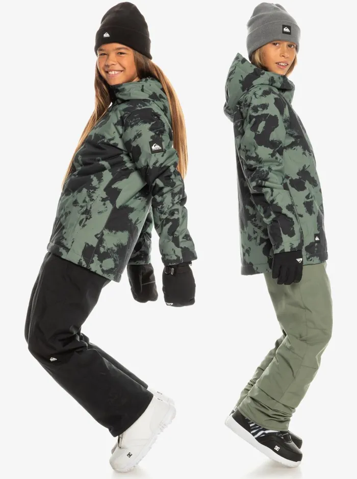 Quiksilver 816 Mission Printed Technical Snow Jacket Tye Dye Laurel Wreath Boys Snow Jackets