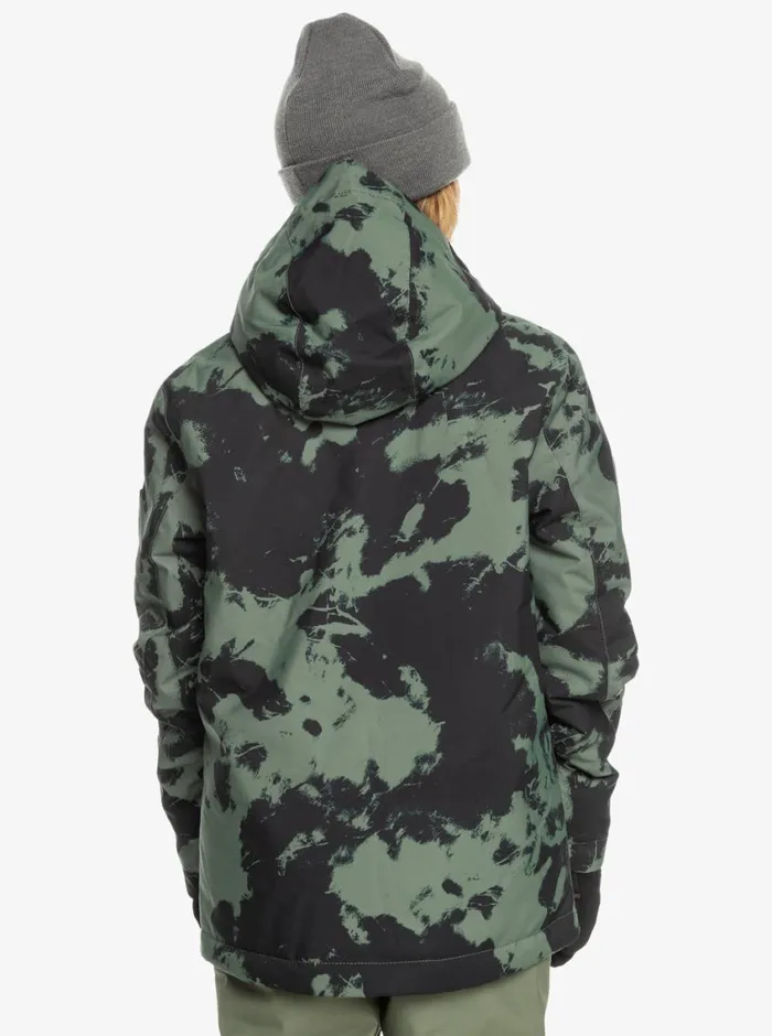 Quiksilver 816 Mission Printed Technical Snow Jacket Tye Dye Laurel Wreath Boys Snow Jackets