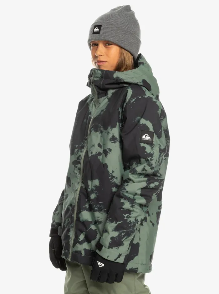 Quiksilver 816 Mission Printed Technical Snow Jacket Tye Dye Laurel Wreath Boys Snow Jackets