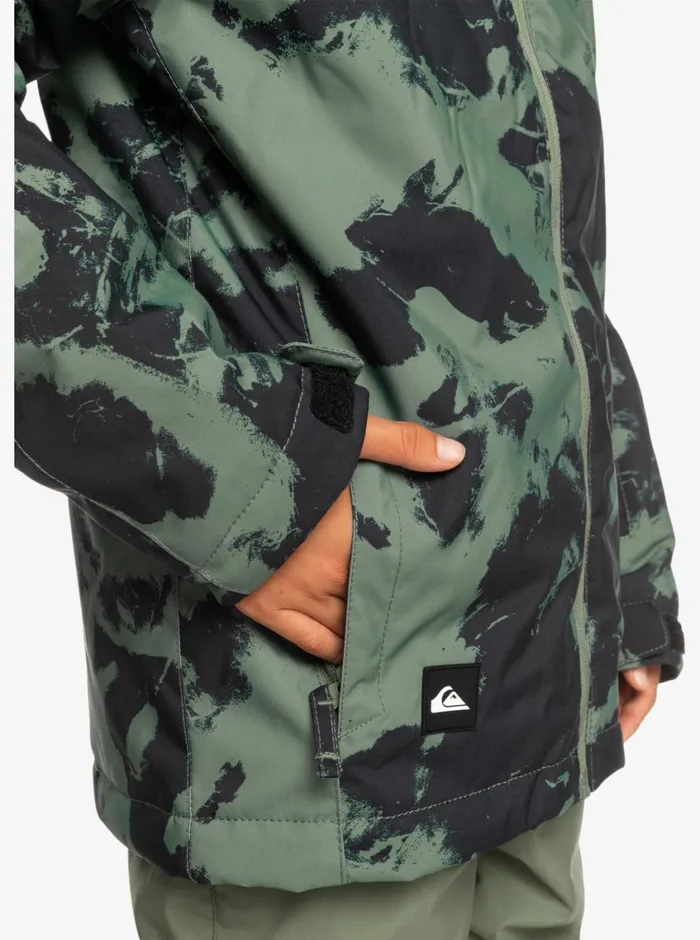 Quiksilver 816 Mission Printed Technical Snow Jacket Tye Dye Laurel Wreath Boys Snow Jackets